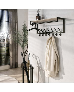 Hoyz kapstok terra 2x7 haken melamine travertine
