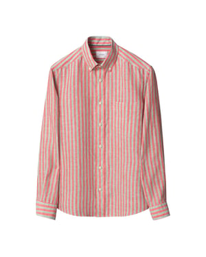 Eton Multi striped linen shirt lange mouw overhemden 100014792