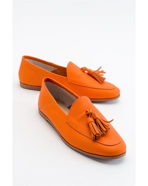 Mona Zacht Leren Kwast Loafer Dames