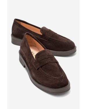 Bree Platå Penny Läder Loafer