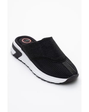 GLEA Mesh Strass Mules Dames