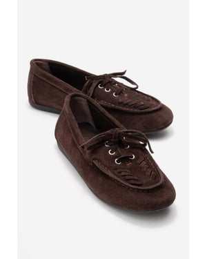 Lorven Läder Snörning Loafer Dam