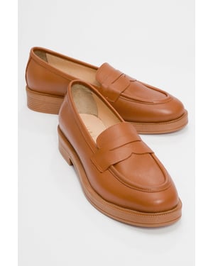 Bree Platå Penny Läder Loafer