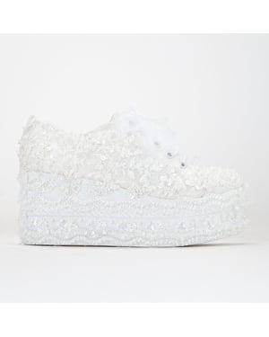 Florette Kant Bruiloft Platform Sneakers