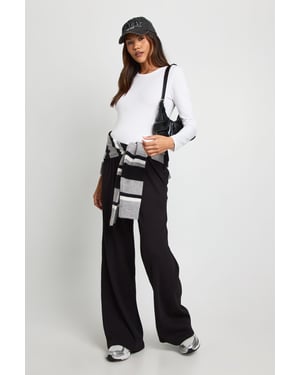 Maternity Basic Rib Wide Leg Trouser
