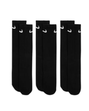 Nike Unisex Adult Lightweight Everyday Crew Socks (Pack of 3) (Black)