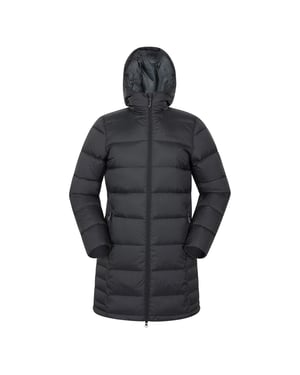 Mountain Warehouse Dames Stratus Extreme Opvouwbare Lange Donsjack (Zwart)