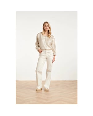Smashed Lemon Bomberjack met slang print en metallic glans |