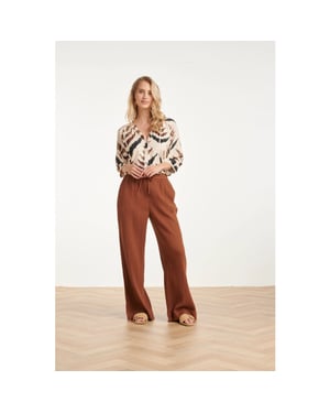 Smashed Lemon Blouse met v-hals en grafische aztec print |