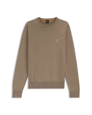 Men's Boss Kanovano S Logo Label Sweater in Green