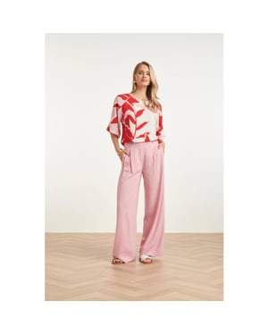 Smashed Lemon Top met wijde mouwen en botanische print |