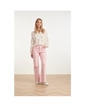 Smashed Lemon Witte blouse met rode hartjes print |