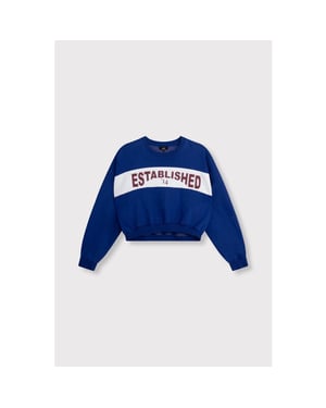 Alix The Label Logo tape sweater kobalt