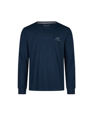 Phil & Co Heren pyjamashirt lange mouw donker