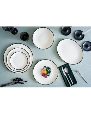Bonna Kommetje linea black porselein 16 cm (500cc) set van 6