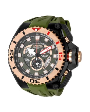 Invicta Sea Hunter 49629 Heren Horloge - Quartz Uurwerk - Roestvrij Staal met groene Wijzerplaat - 57mm