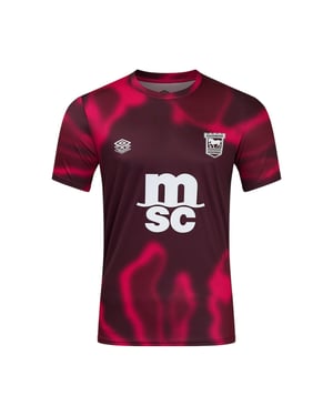 Umbro Volwassen unisex 24/25 Ipswich Town FC Jersey met korte mouwen (Vijg/Nieuw Klaroen/Bietenwortel)