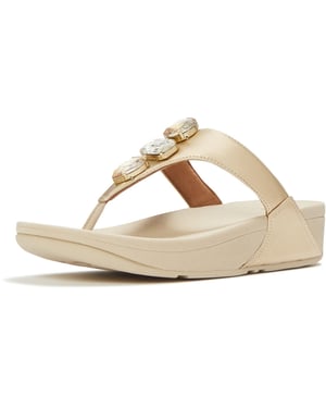 Fitflop Lulu Ultra-Jewel Teenpost Polyurethaan Dames Sandalen Platino