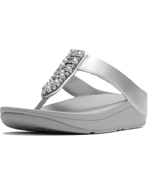 Fitflop Fino Tåpost Polyuretan Kvinnor Silver Sandaler