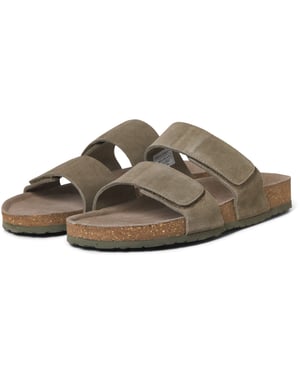 Jack & Jones Malta Suède Heren Martini Olijfgroene Sandalen