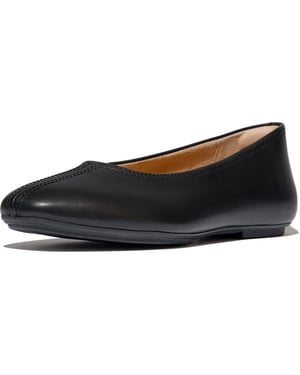 Fitflop Delicato Hoge Leren Dames Zwarte Ballerina's