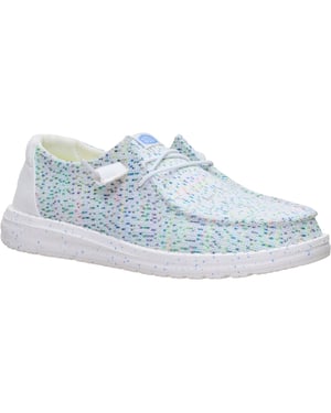 HEYDUDE Wendy Stretch Polyester Dames Witte/Multi Loafers