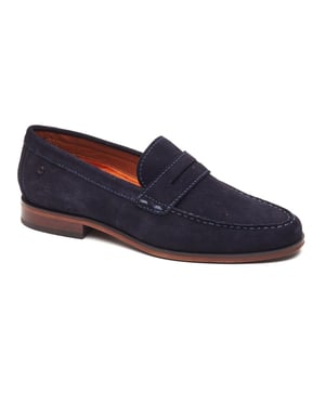 Base London Slate Loafer Leren Heren Navy Loafers