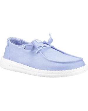 HEYDUDE Wendy Stretch Canvas Textiel Vrouwen Hortensia Blauw Loafers