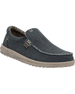 HEYDUDE Mikka Flätad Textil Herr Loafers Djupblå