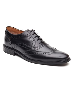 Base London Clarence Brogue Läder Herr Skor Svarta Brogues