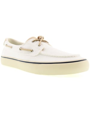 Sperry Helm 2-Eye Textiel Heren Witte Bootsschoenen