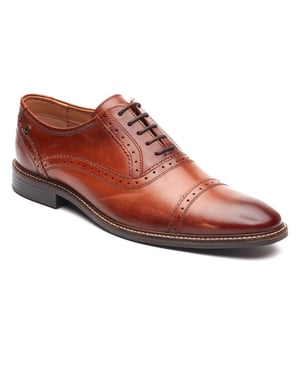 Base London Ascot Oxford Leer Heren Burnt Tan Oxford Schoenen