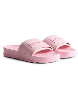 Hunter Core Geëmbossede Polyurethaan Dames Parfait Roze Slippers