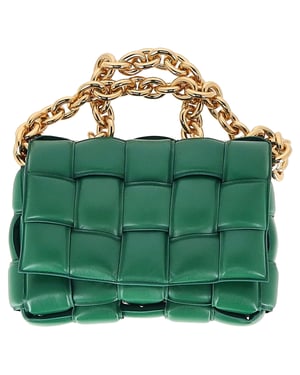 Bottega Veneta Padded Cassette Shoulder Bag in Green Leather