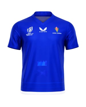 Castore Manu Samoa Mens Blue Rugby Shirt