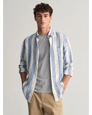 Mens Salty Sea Bold Stripe Linen Shirt