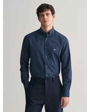 Mens Marine Micro Print Shirt