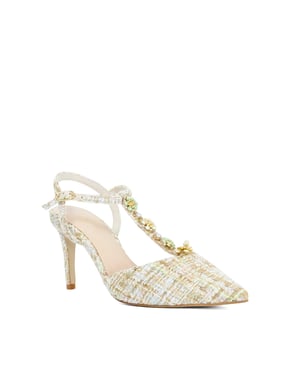 Dune Ladies Cornelia - Boucle T-Bar Embellished Open Courts