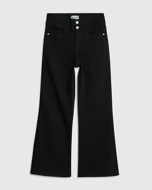 River Island Womens Flared Jeans Petite Black High Rise Relaxed