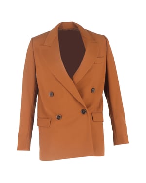Acne Studios dubbelknäppt kavaj med fickor i brun polyester
