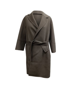 'S Max Mara Belted Coat in Brown Virgin Wool