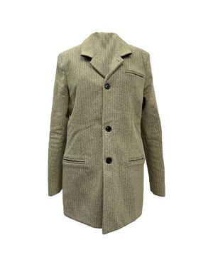 Bottega Veneta Single-Breasted Herringbone Blazer in Beige Polyamide