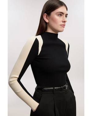 Rib Knit Colour Block Top