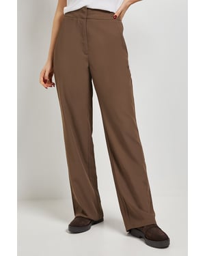 Stitch Waistband Straight Leg Trouser
