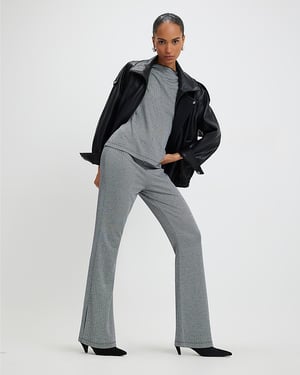 River Island Womens Flared Trousers Grey Herringbone