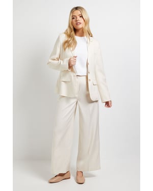 Wide Leg Full Length Pinstripe Trouser