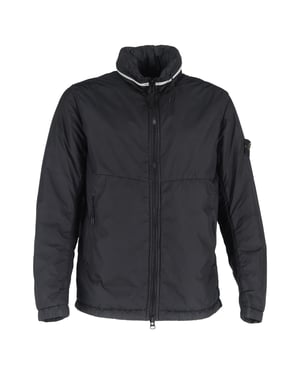 Stone Island jas met verborgen capuchon in zwart nylon