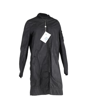 Rick Owens DRKSHDW lange jas met rits in zwart polyamide