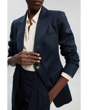 Tailored Linen Single Breasted Blazer