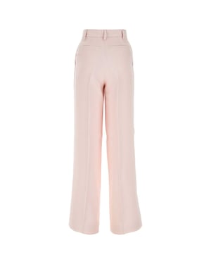 Lichtroze Viscose Broek met Wijde Pijpen